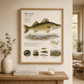 Walleye — Naturalist Field Plate | Printable Fish Wall Art for Anglers